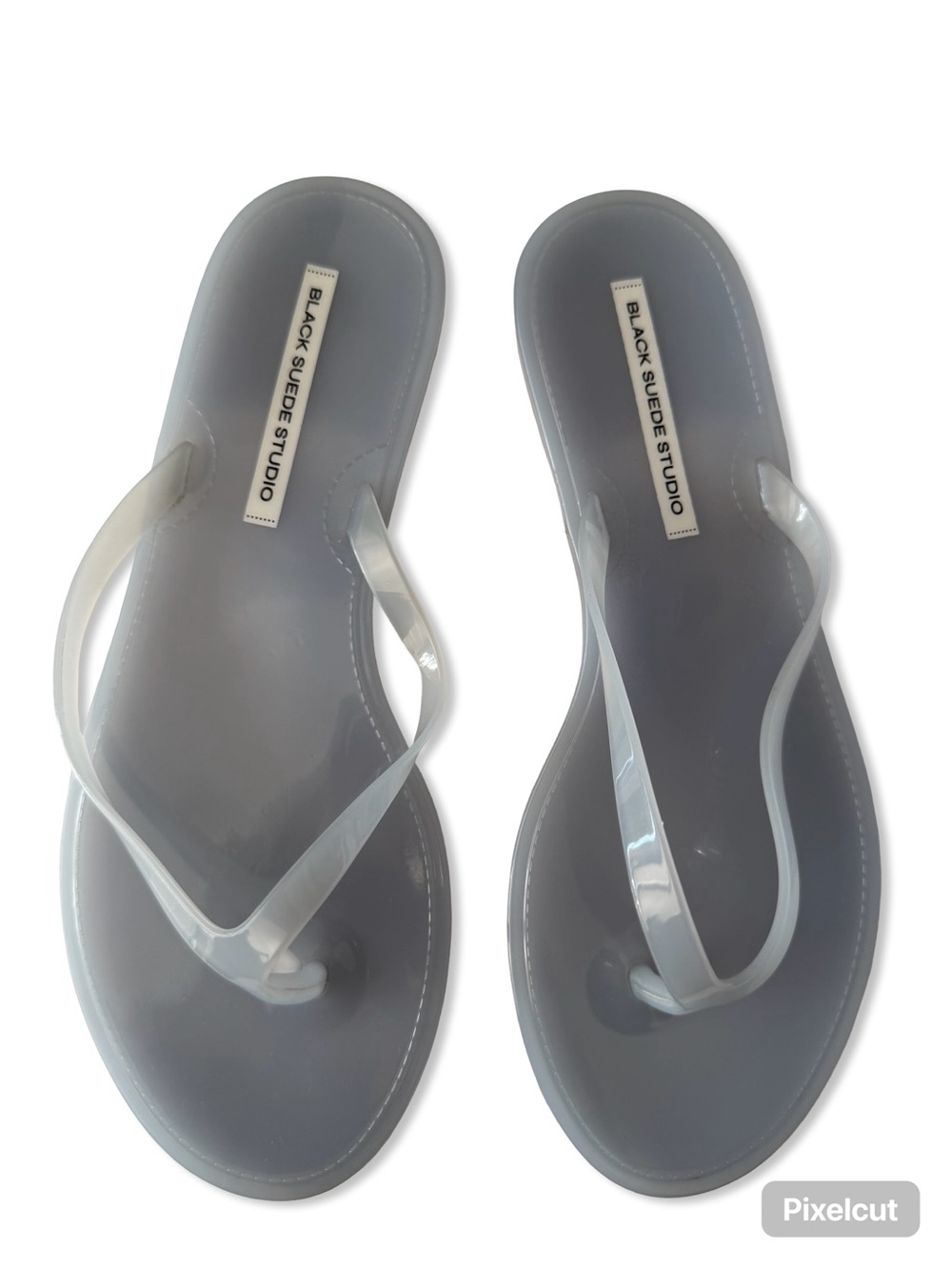 Black Suede Studio Crystal Flip Flops Baby Blue pvc sandals shoes Revolve 37 6 - Picture 6 of 11